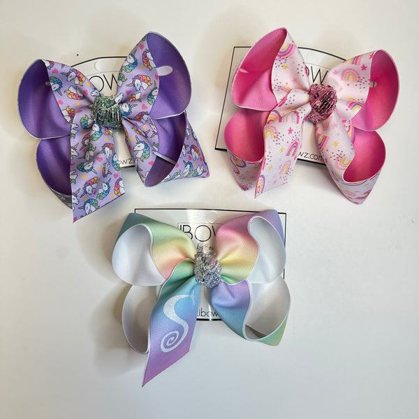 Rainbow + Stars Fun hair bow ~ Just a Fun bow for your girls! ~ Preorder for a  Limited Time Only