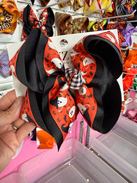 Halloween ghost Biggie 5 inch hair bow
