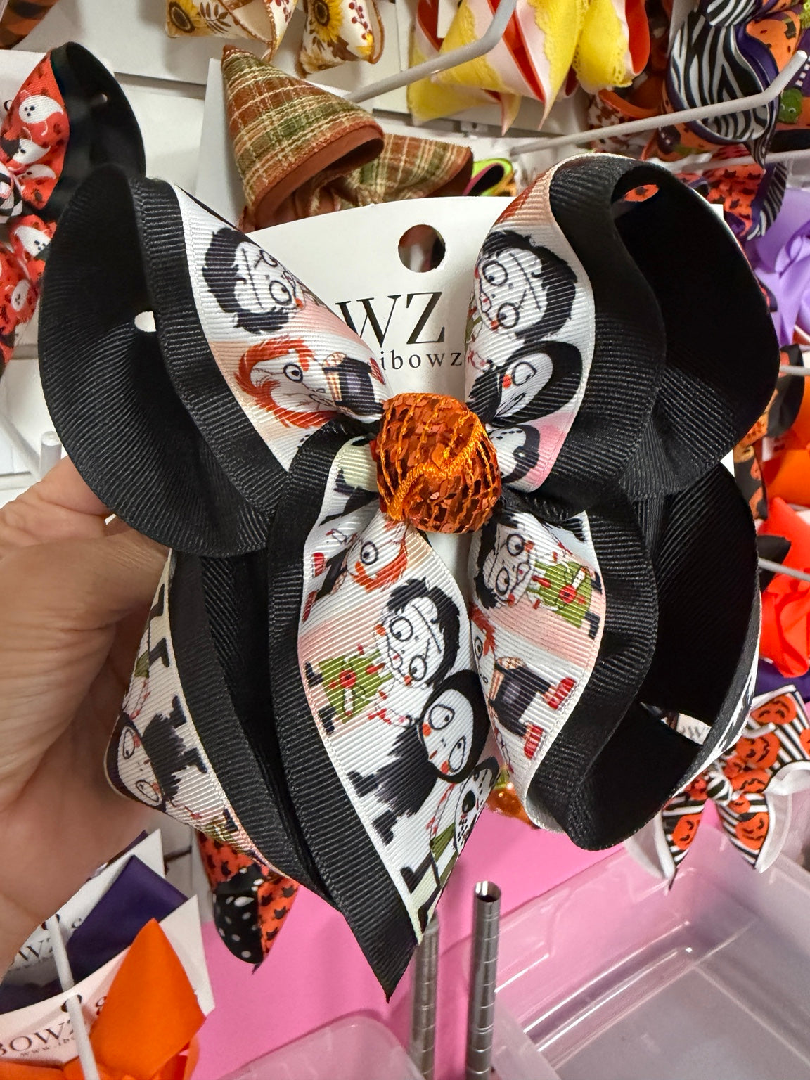 Large scary guys Halloween hairbow