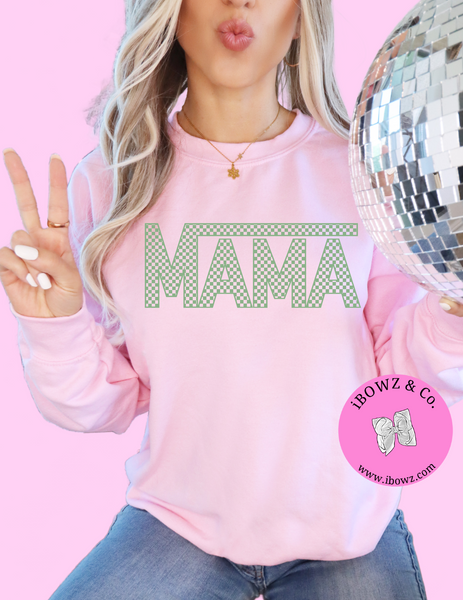 Mama Retro Checked Vintage Graphic Shirts - Choose T-shirt or Sweatshirt ~ Ships in 3-5 days ~ Custom Made~ please read descriptions before ordering