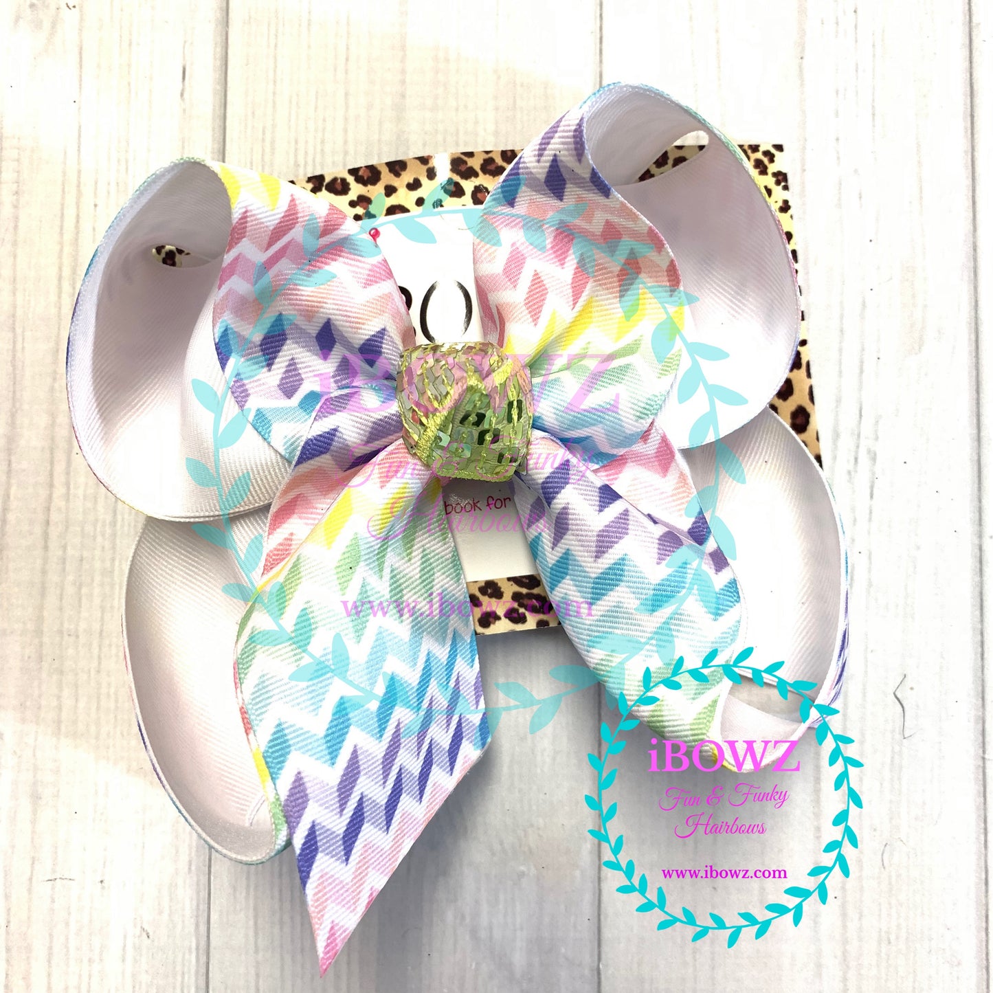 Surprise Drop ~ Pastel Chevron Fun bow ~ iBOWZ Fun & Funky Hairbows