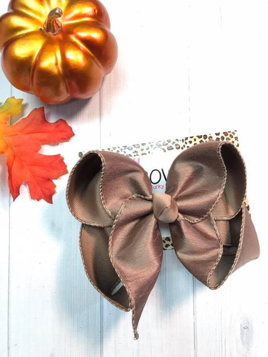 Taupe Dressy Fall iBOWZ | Hairbow | Baby bow | Big Mega Bow