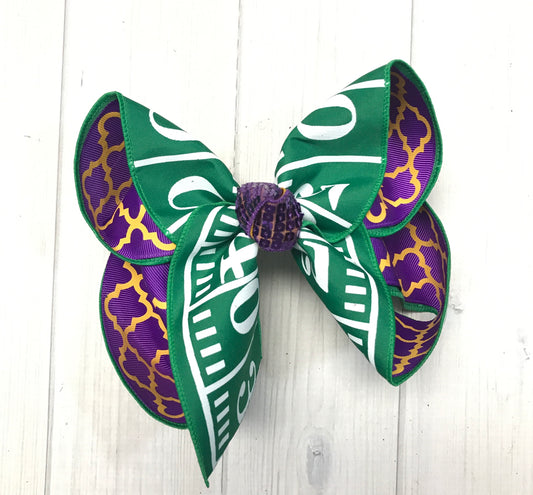 YardLine Football Field Team Hairbow | Team Spirit | Football Games | Lots of Choices
