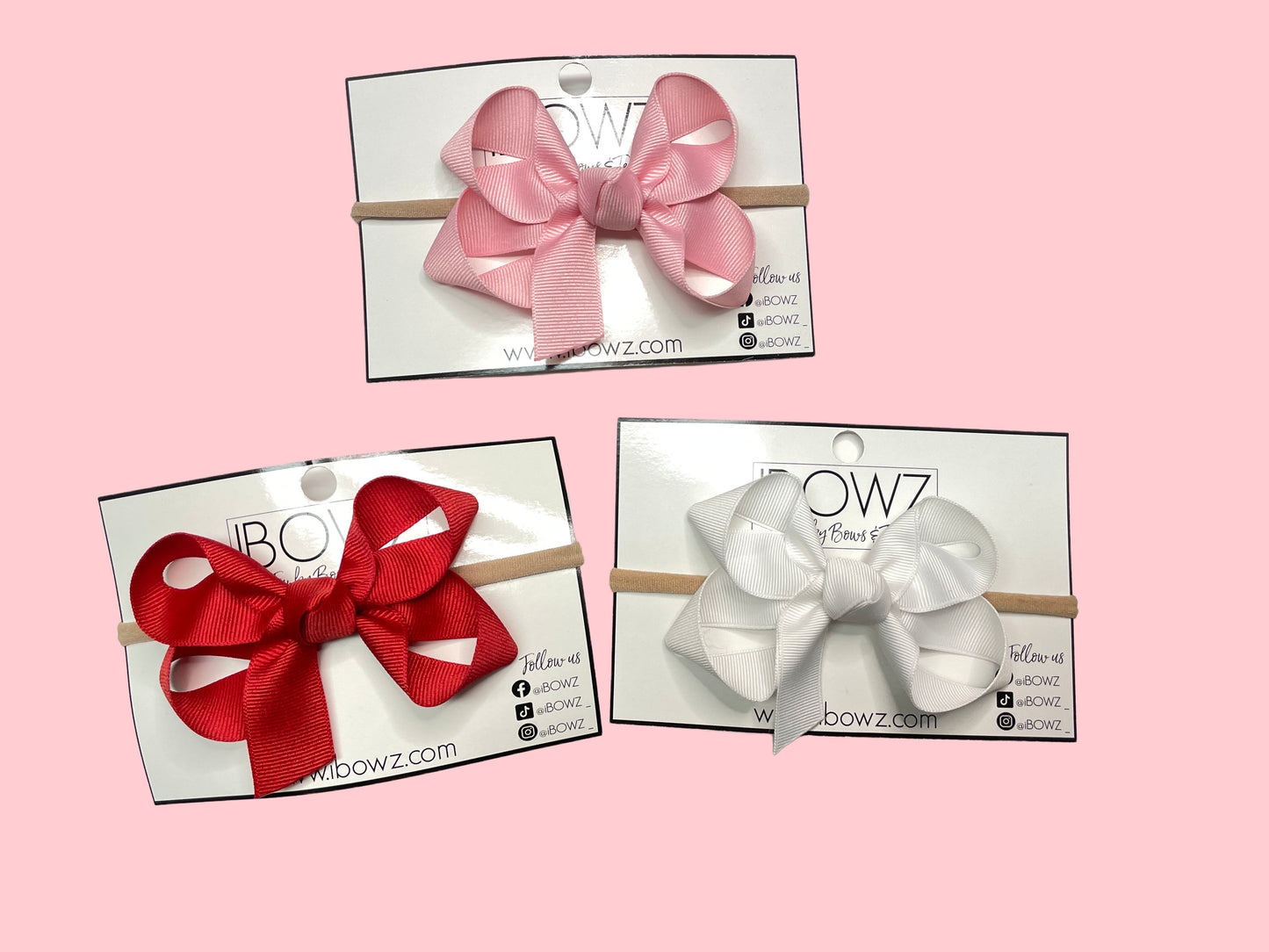 NewBorn Baby Bows ~ Infant bows ~ Nylon Headband bows by iBOWZ