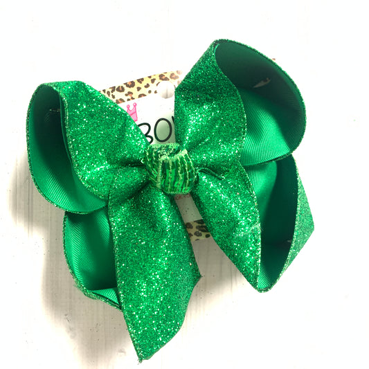 Emerald Green Glitter Fun Hairbows by  iBOWZ