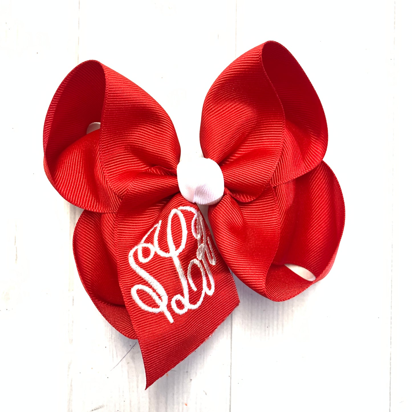 Christmas Monogram Triple Initial ~ Choose your bow color ~ by iBOWZ