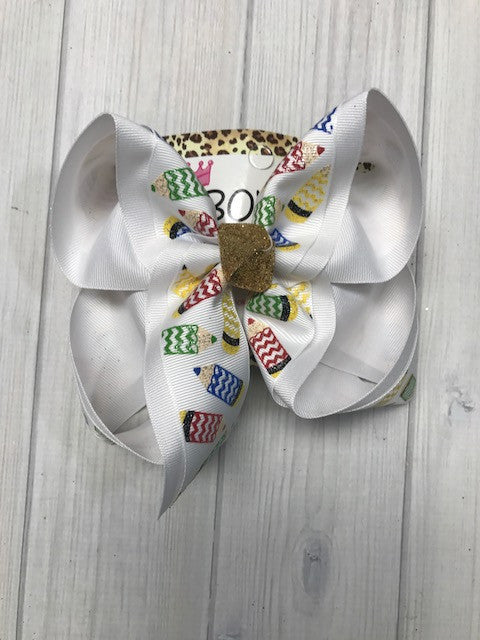 School glitter chevron Pencil | glitter  ribbon