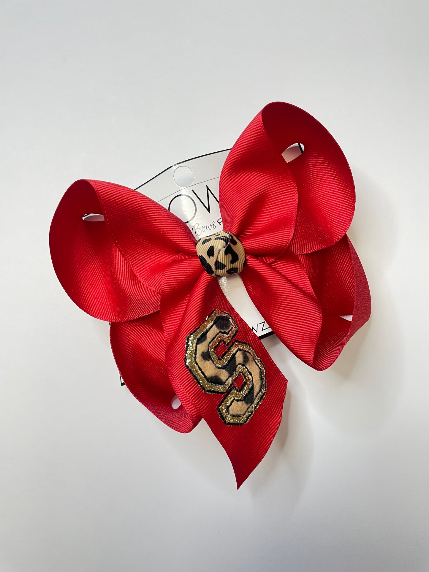 New Faux Patch Bow ~ Red & Leopard, what could be better? Perfect for Valentines day or Just everyday ~ Preorder Now~ by iBOWZ Fun & Funky Hairbows