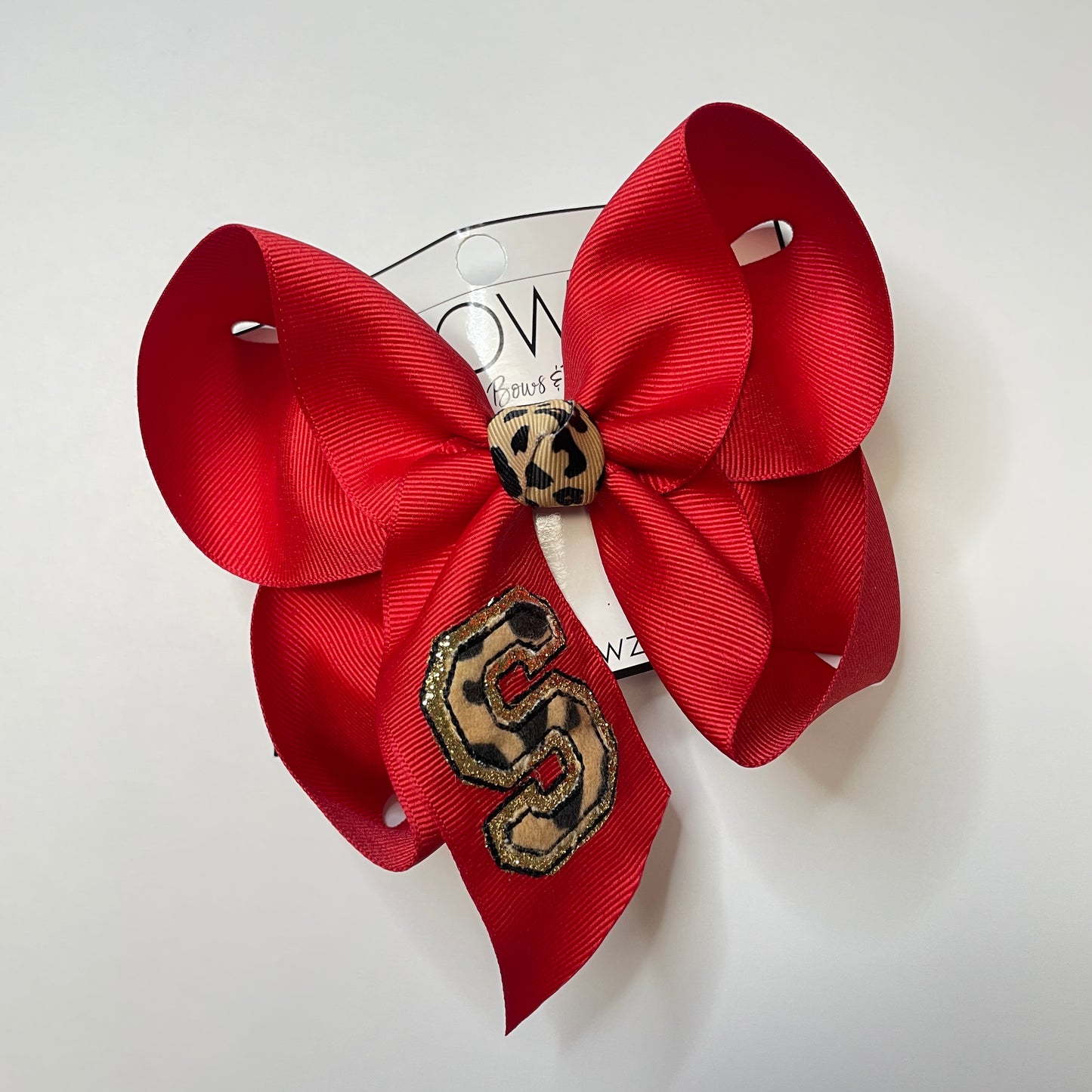 New Faux Patch Bow ~ Red & Leopard, what could be better? Perfect for Valentines day or Just everyday ~ Preorder Now~ by iBOWZ Fun & Funky Hairbows
