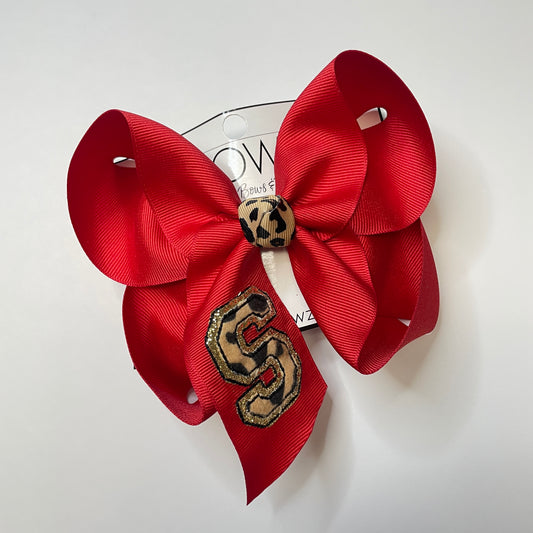 New Faux Patch Bow ~ Red & Leopard, what could be better? Perfect for Valentines day or Just everyday ~ Preorder Now~ by iBOWZ Fun & Funky Hairbows