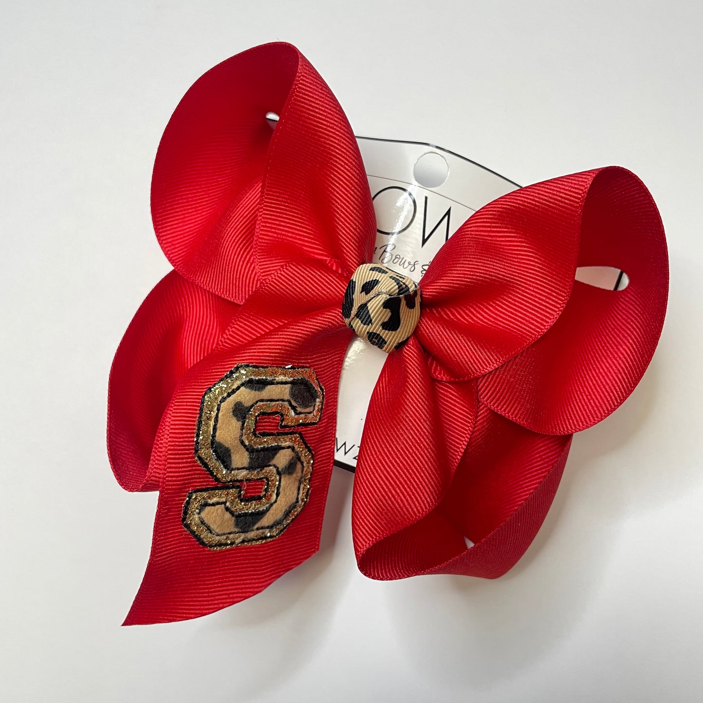 New Faux Patch Bow ~ Red & Leopard, what could be better? Perfect for Valentines day or Just everyday ~ Preorder Now~ by iBOWZ Fun & Funky Hairbows