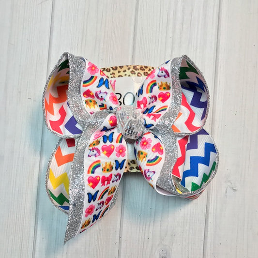 Unicorns , Glitter & Chevron | Sweet Treat Fun Hair-bow | iBOWZ