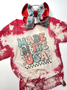 Made im American Babe Smily face Fun bow design {Bow Only}  Limited Time Only ~ Perfect for all the RWB Holidays