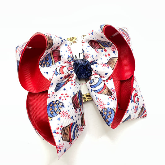 RWB Cupcakes Fun bow design {Bow Only}  Limited Time Only ~ Perfect for all the RWB Holidays