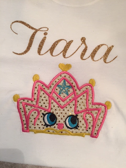 TIARA SHOPKINS ~ APPLIQUE HAIRBOW & MATCHING SHIRT