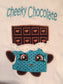 SHOPKINS CHEEKY CHOCOLATE ~ SHOPKINS~ APPLIQUE HAIRBOW & APPLIQUE SHIRT ~ CHOCOLATE