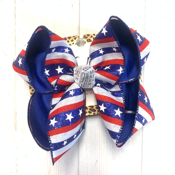 Stars & Stripes Patriotic Fun bows ~ Perfect for all Your Red/ White/ Blue Holidays