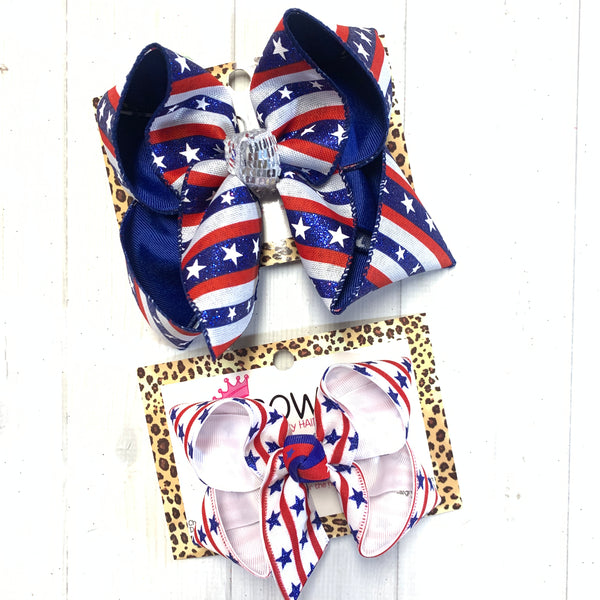 Stars & Stripes Patriotic Fun bows ~ Perfect for all Your Red/ White/ Blue Holidays