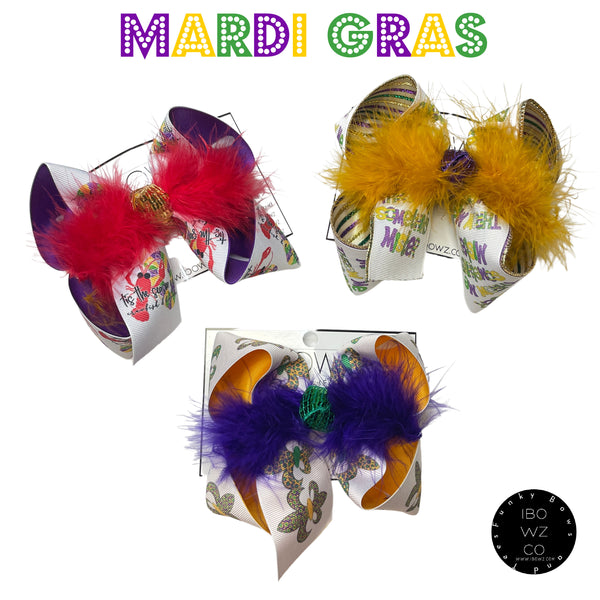 Throw Me Something Mister Mardi Gras Hairbow ~ Exclusive iBOWZ design {Bow Only} Mardi Gras day Collection