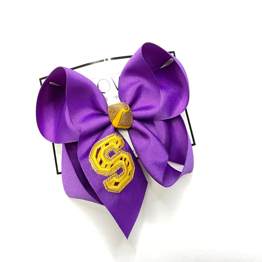 Custom Choose your Team or School Colors ~ New Glitter Varsity Letter Faux Patch Team or School Hairbows ~ by iBOWZ (Copy)