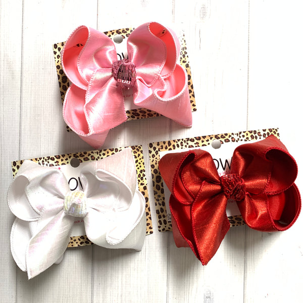 Valentines Day Metallic Silk Fun iBOWZ | Choose your bow color | Perfect for Valentines Day  outfits