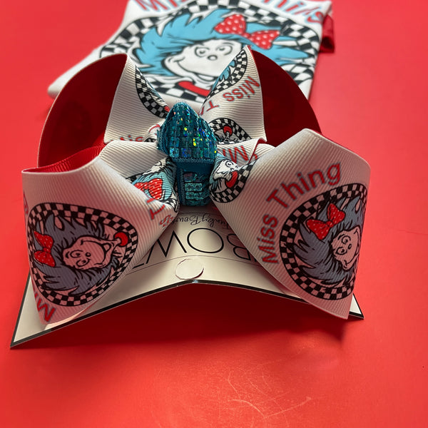 {Bow Only}  Miss Thing Dr Seuss Hairbow ~ Dr. Seuss's Birthday is March 2nd- Perfect for National Read week