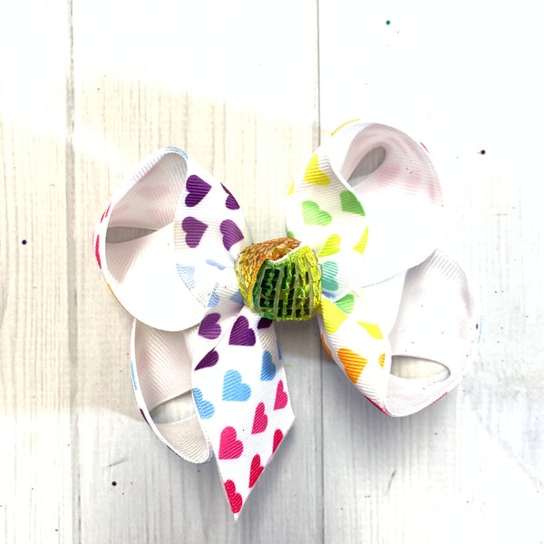 Valentines Day Fun Printed bows ~ Hairbows by iBOWZ- Limited Time- Ombre Hearts