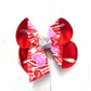 Valentines Day Fun Printed bows ~ Hairbows by iBOWZ- Limited Time- Red Conversation hearts