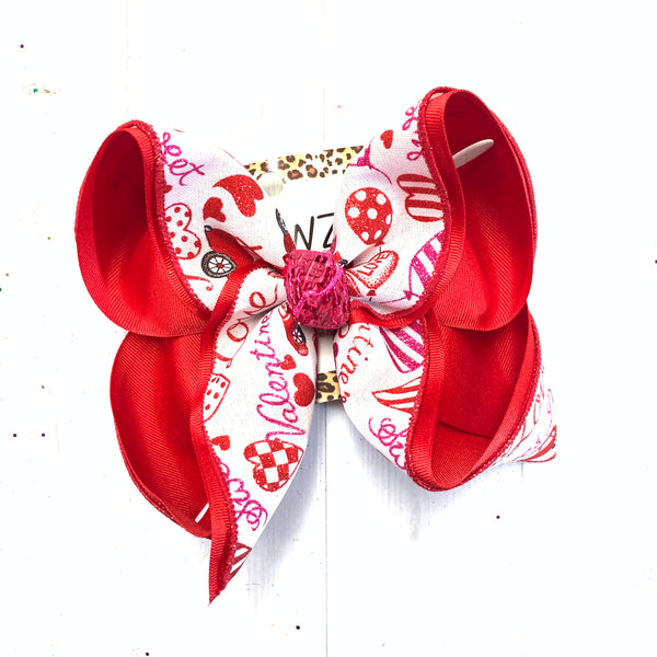 Valentines Day Fun Bow ~ XOXO Love  ~Hairbow by iBOWZ