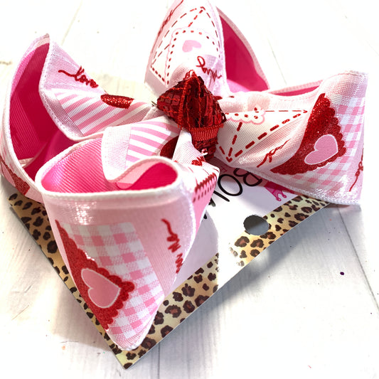 Valentines Day Fun Bow ~ Sending Love Fun bow  ~Hairbow by iBOWZ