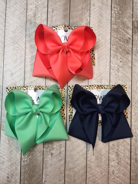 Solid Basic Hairbow Bundle -Coral, Mint and Navy blue
