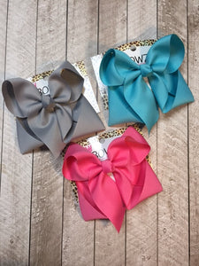Solid Basic Hairbow Bundle| GRAY, TURQUOISE, HOT PINK