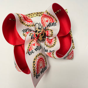 Valentines day Be mine Rainbow Fun Bow~ Bow Only  ~iBOWZ