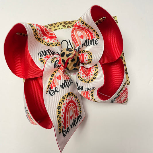 Valentines day Be mine Rainbow Fun Bow~ Bow Only  ~iBOWZ