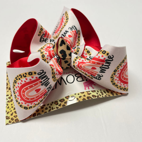 Valentines day Be mine Rainbow Fun Bow~ Bow Only  ~iBOWZ