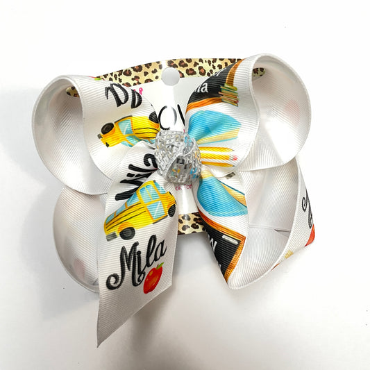 Personalized School Hairbow with your girls name ~ Perfect for School Time