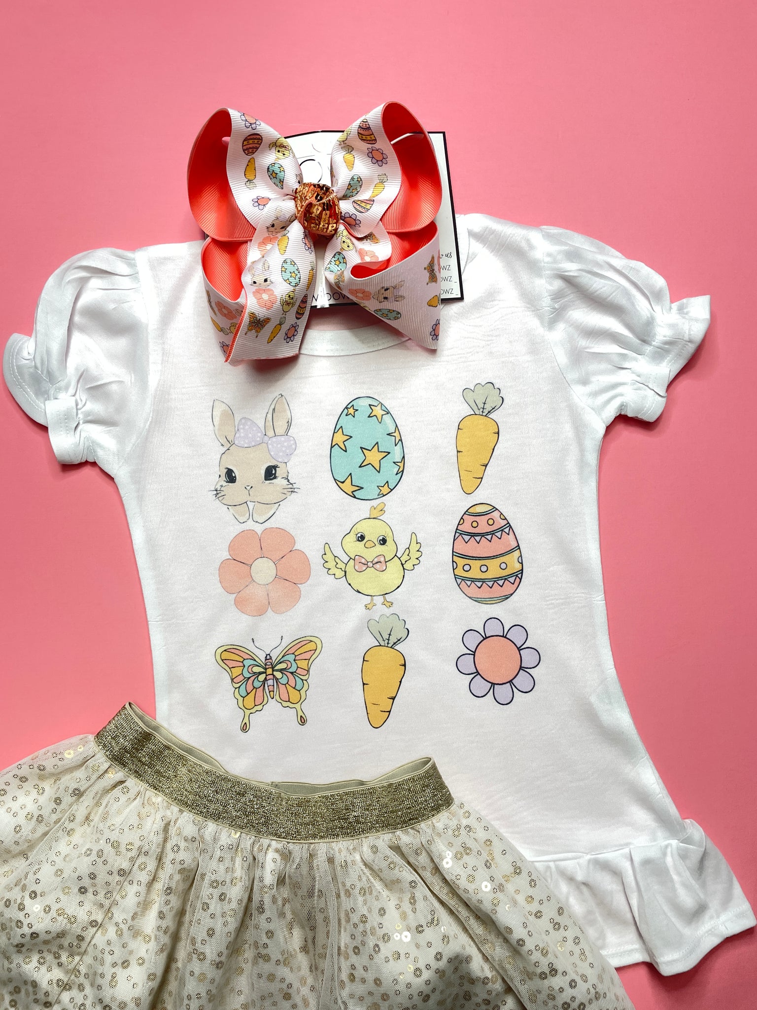 Easter Fun Grid T-shirt & Hair bow Combo   ~ Exclusive Design by iBOWZ Fun & Funky Hairbows