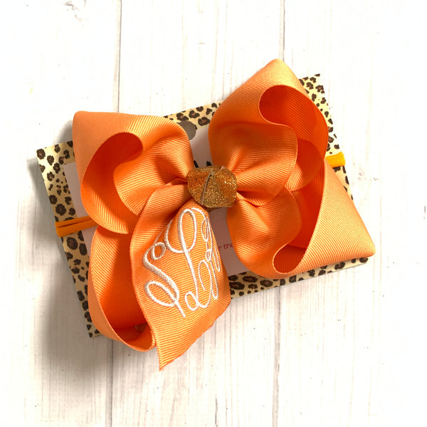 Jewel-tone Fall Monogram Triple Initial Monogram ~ Choose your bow color ~ by iBOWZ