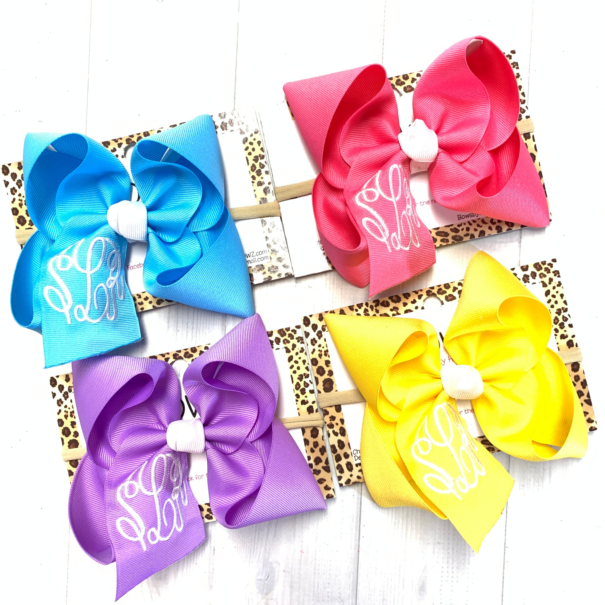 Spring & Easter Color Pastel Monogram Triple Initial Monogram Hairbows ~ Choose your bow color or bundle them all ~ ibowz fun & funky hair bows
