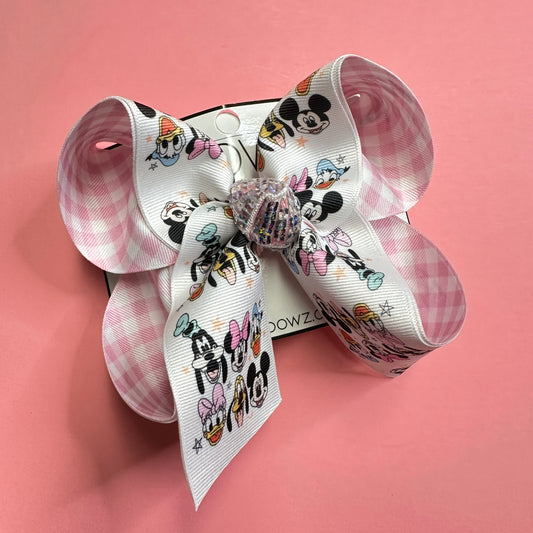 The Disney Gang Shirt  & Hair bow Combo  ~ Disney Inspired Custom OOAK Exclusive Design by iBOWZ Fun & Funky Hairbows