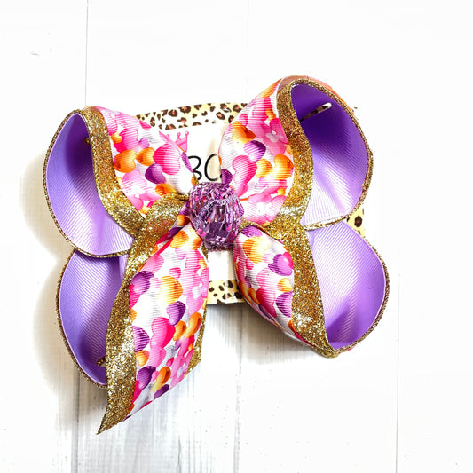 Valentines Day Bubble Hearts Fun Print Triple Layer   | Valentines day Fun Hairbow | Cupid ~ Love ~ February 14th hairbow