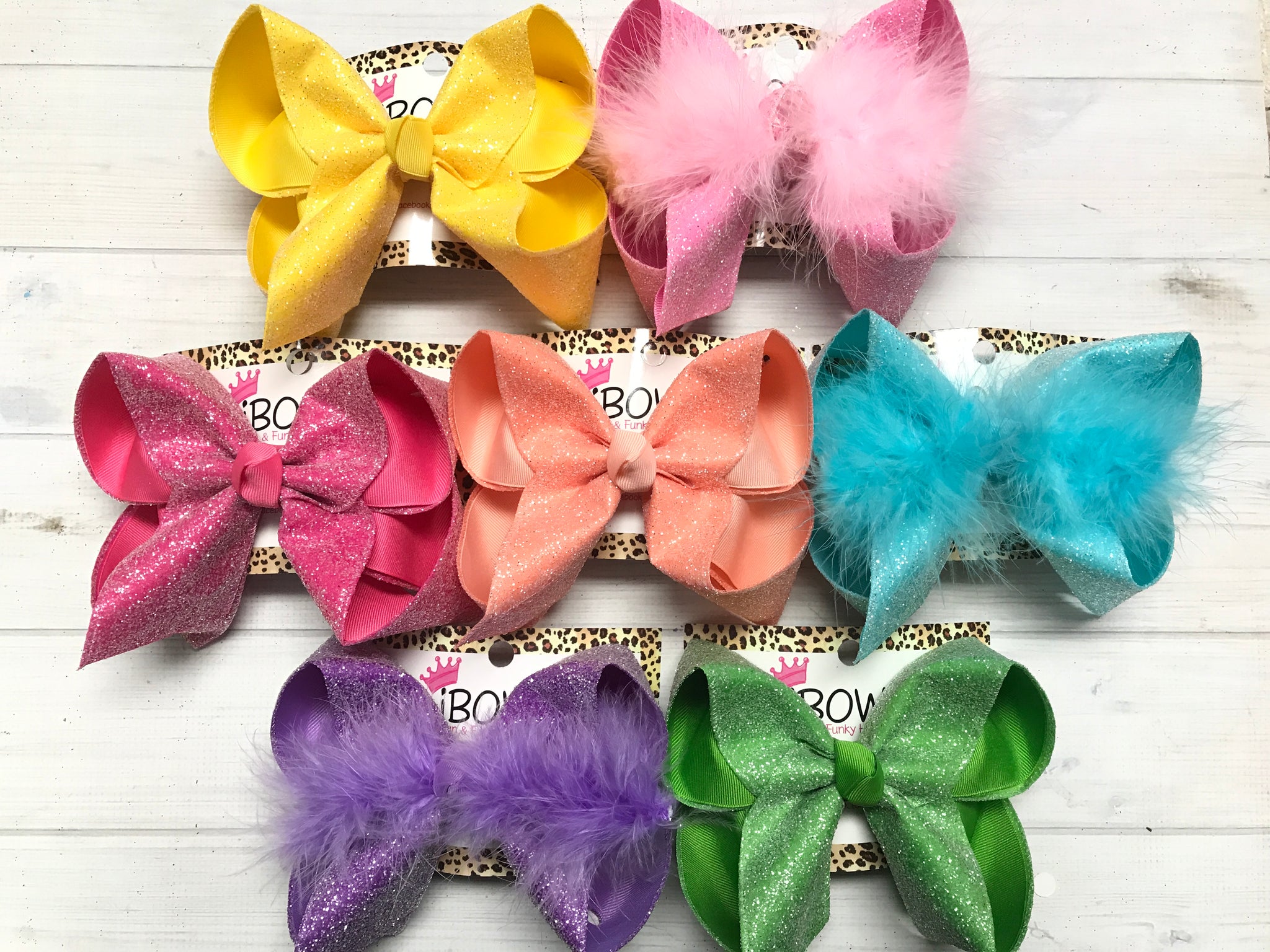 BUNDLE ALL 7  & SAVE LOTS! | No Shed- Frosted Glitter Fun Bows | Spring Colors Perfect for Spring & Easter & Summer!