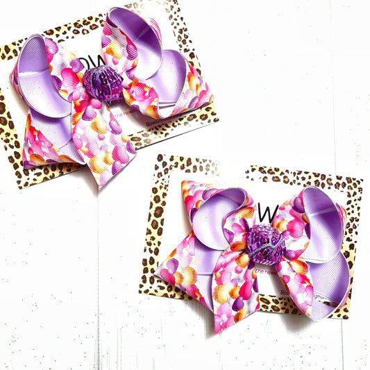Valentines Day Bubble Hearts Fun Print Triple Layer   | Valentines day Fun Hairbow | Cupid ~ Love ~ February 14th hairbow