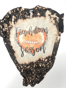 Touchdown Season Football Bleached Tee { childs/youth Tee Only} by iBOWZ Fun & Funky Hairbows ~ Preorder for a Limited Time Only