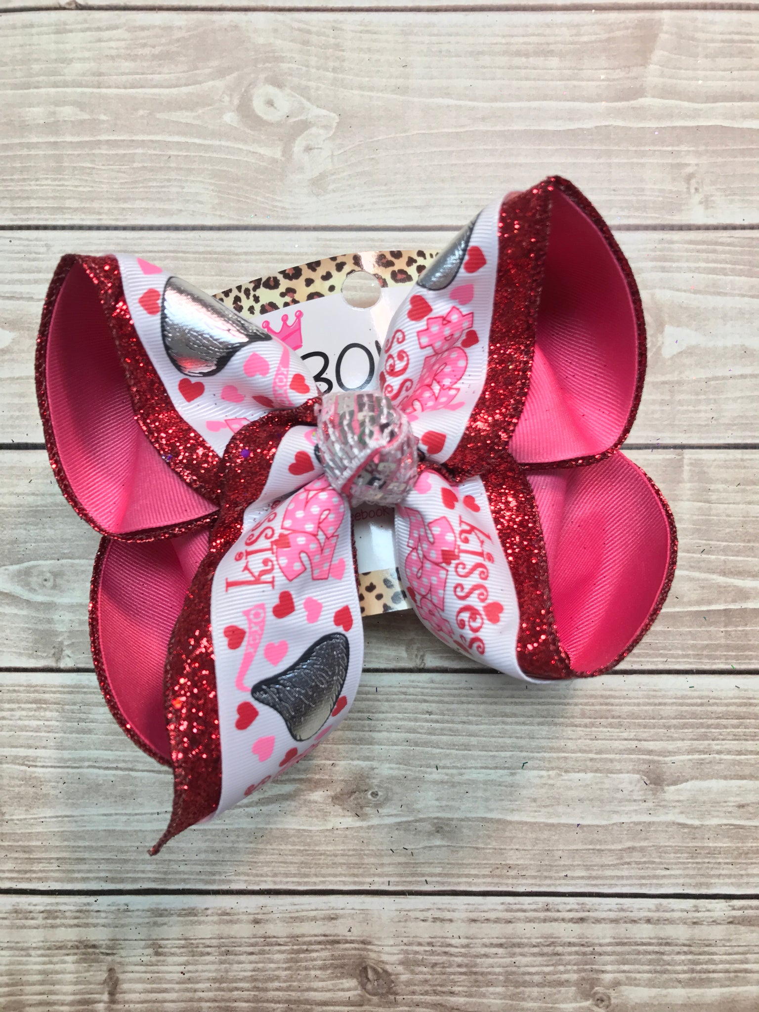 Valentines Hersey Kiss Fun Bow | 25 cent Kisses Anyone | Valentines Day Fun hair bow
