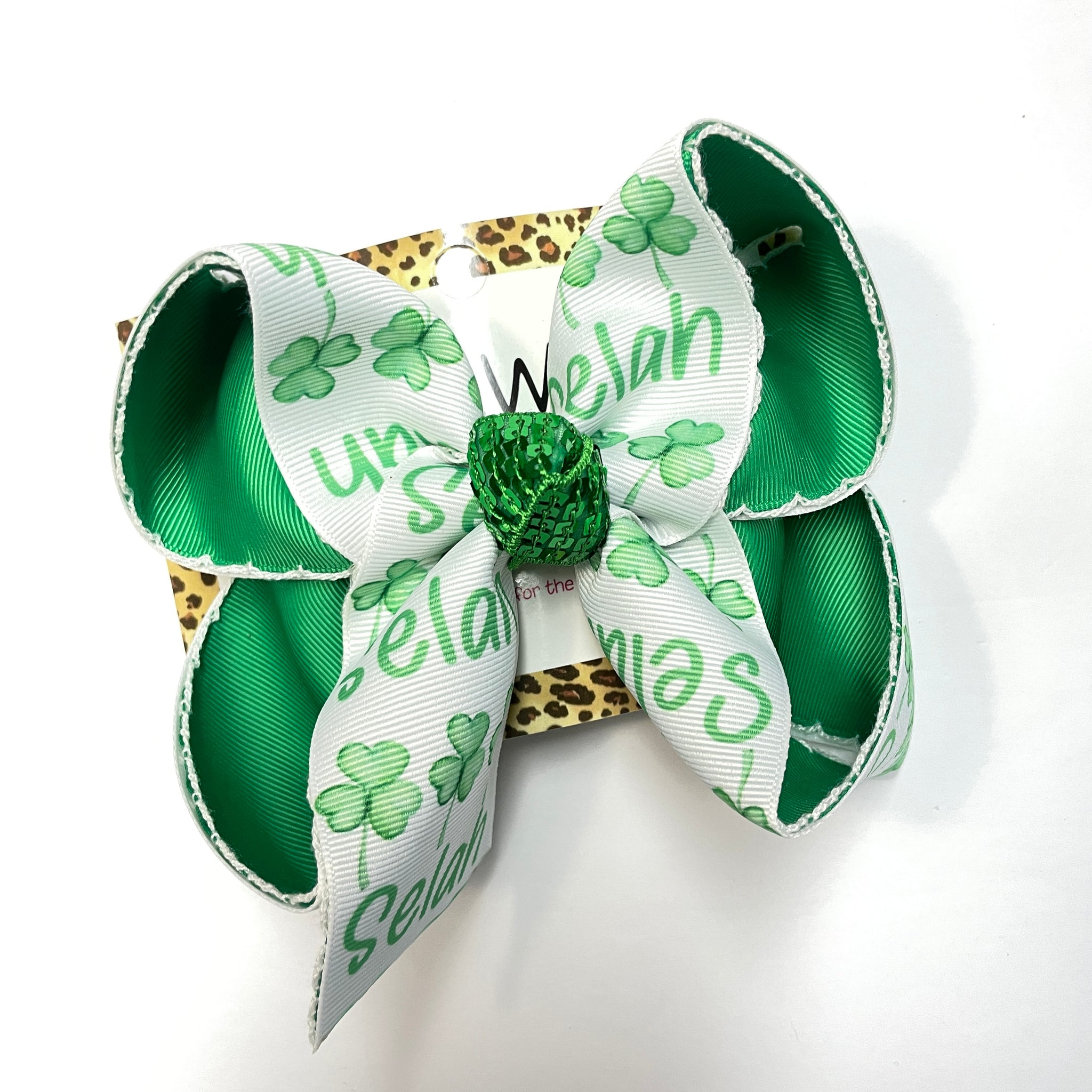 Personalized Clover Fun bow ~ Bow Only ~  Perfect for St Patricks day ~iBOWZ