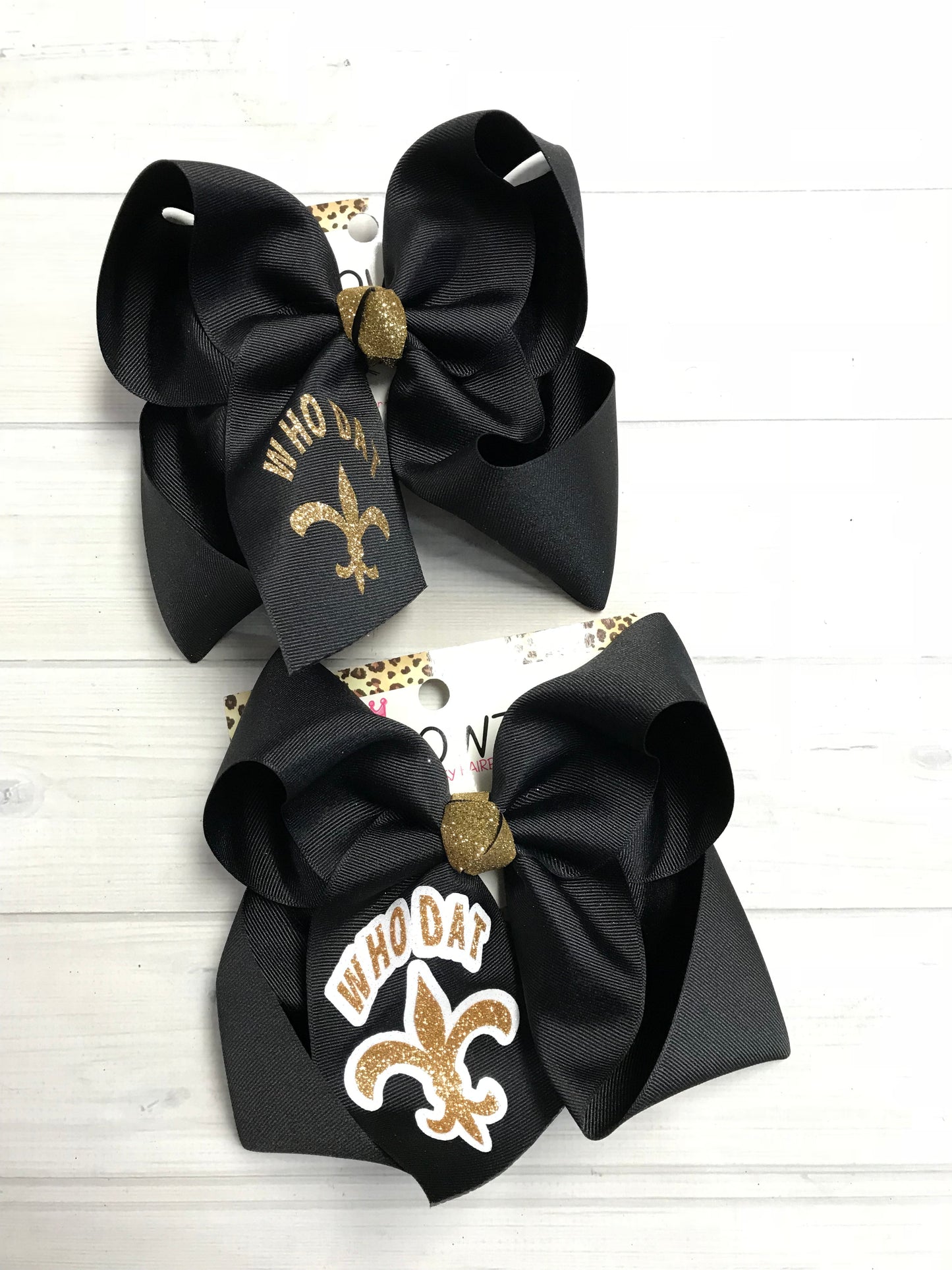 Who Dat Saints Football Hairbow | Black and Gold | Football team Spirt | iBOWZ