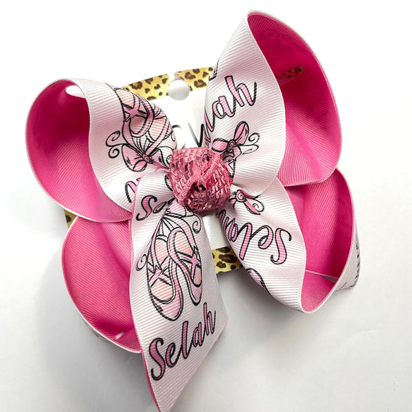 {BOW ONLY} Ballet Personalized Name Bow ~ Exclusive iBOWZ design~ Perfect for ballet class ~ Ballet Dance