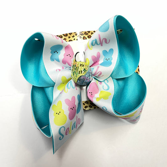 {Bow Only} Easter Peeps Personalized Name Bow ~ Exclusive iBOWZ design~ Perfect for Easter festivities _ Easter bunny pictures