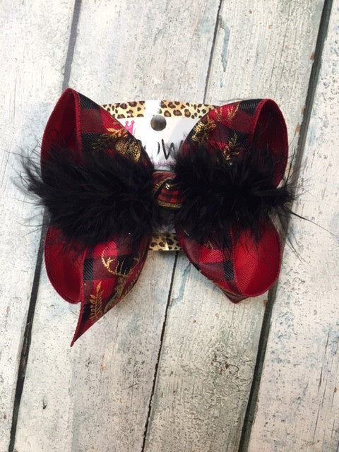 Very Limited ! Oh DEER!  RED & BLACK PLAID